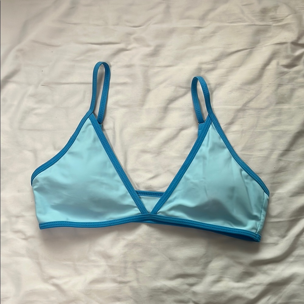 Women's Blue Triangle Bathing Suit Top